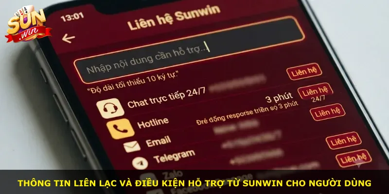 Thông tin liên lạc và điều kiện hỗ trợ từ Sunwin cho người dùng